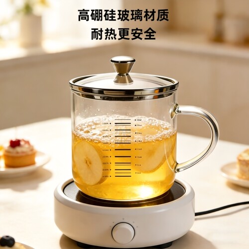 高硼硅刻度可加热带盖玻璃杯量杯
