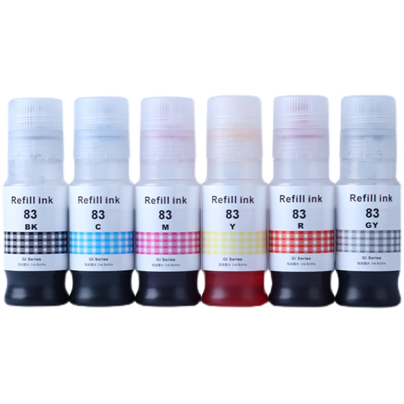 适用佳能canon G680 G580 G670喷墨打印机6六色墨盒连供GI-83墨水