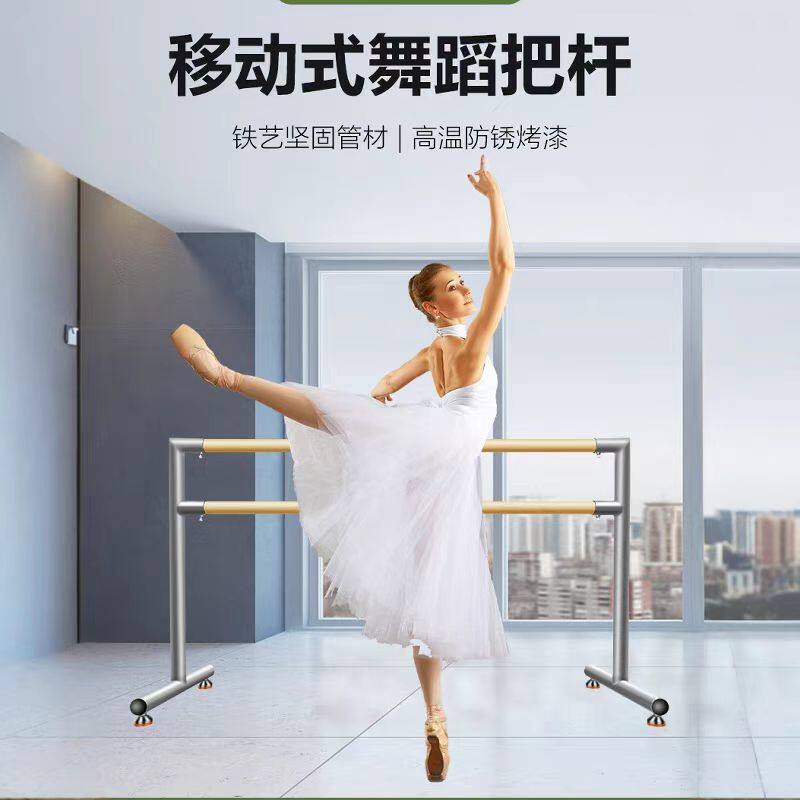 雷尊高端舞蹈把杆舞蹈专业双层移动式舞蹈教室便携压腿跳舞杆房