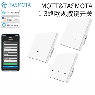 TASMOTA智能开关MQTT欧规按键开关网关零火版语音APP远程控制定时