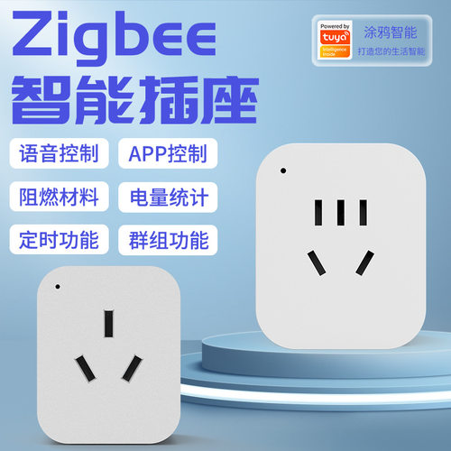 行家选涂鸦zigbee智能插座国标插头手机app远程开关定时控制