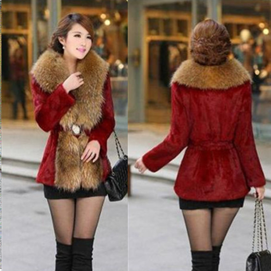 2019 winter new pattern Haining Fur imitation coat Mid length version Long sleeve Mink like Waist Self cultivation Fur coatin the Women's clothing/Boutique , Fur  category - from Buy2taobao.com to provide professional Taobao agent buy service