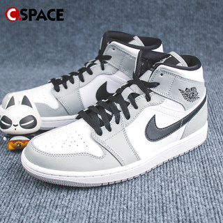 Cs Air Jordan 1 Mid AJ1烟灰 灰白 篮球鞋 554724-092