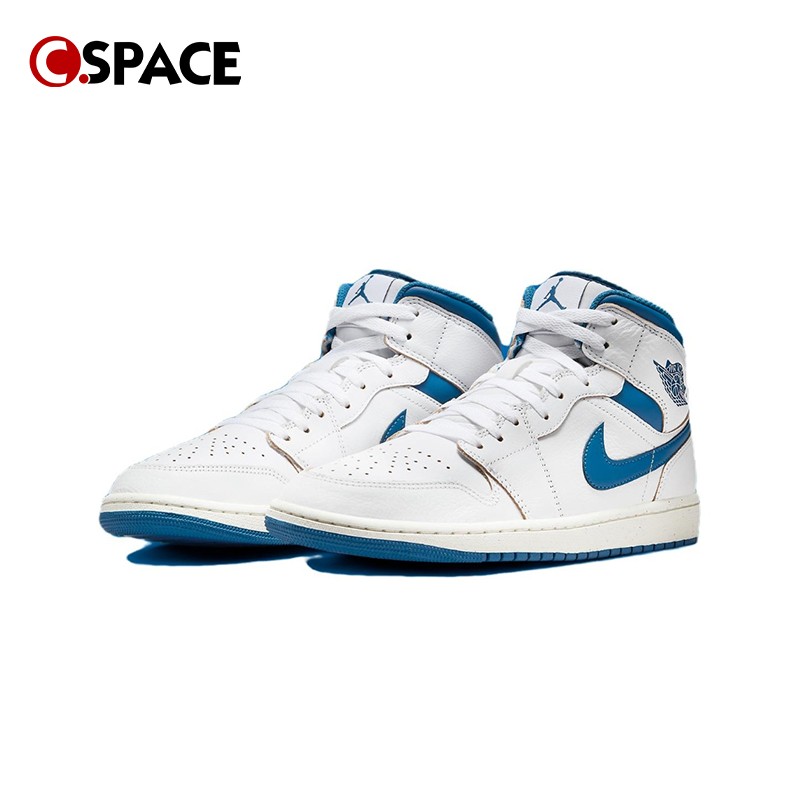 Cspace W Air Jordan 1 Mid AJ1白蓝 复古耐磨篮球鞋 FN5215-141 运动鞋new 篮球鞋 原图主图