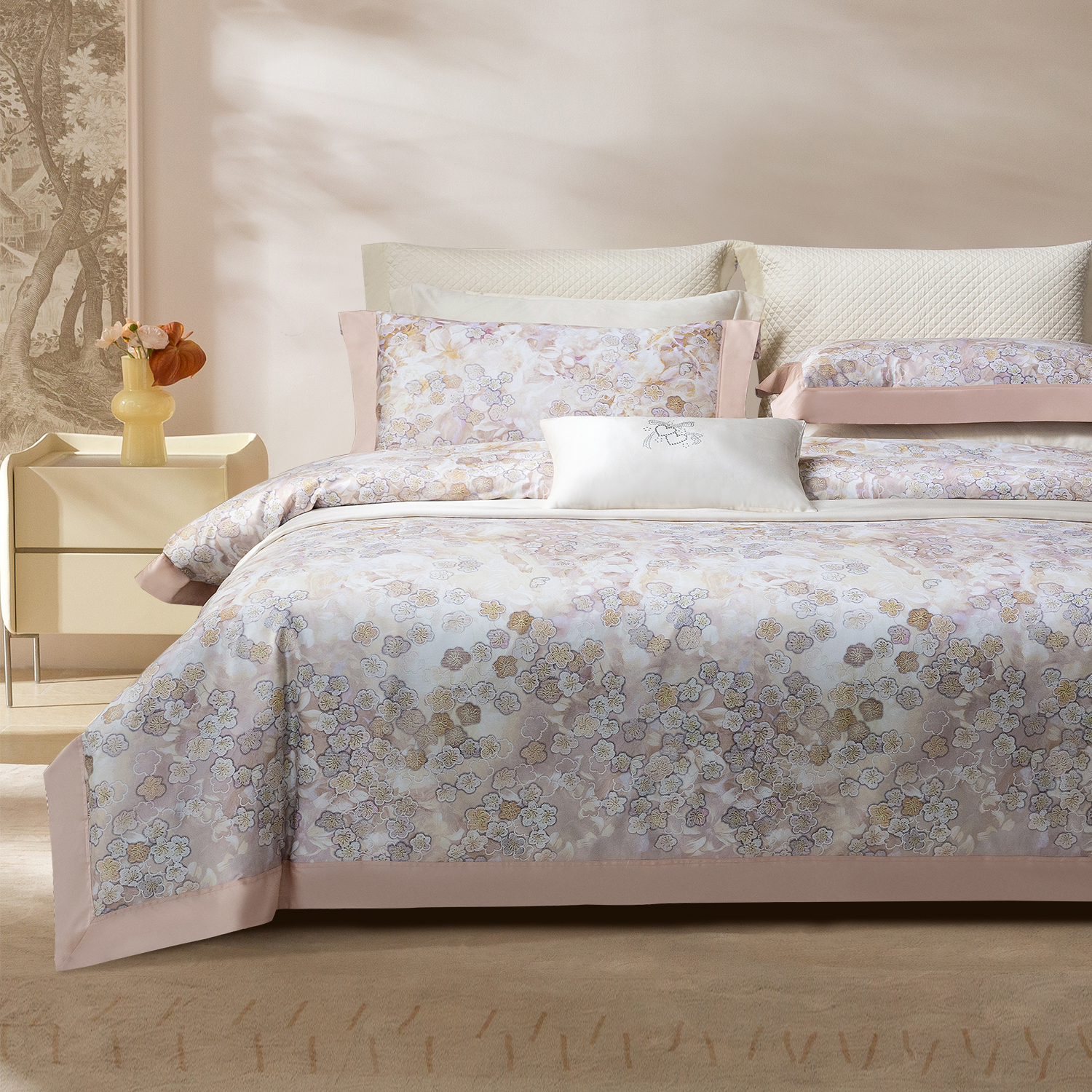 140支进口埃及长绒棉印花四件套