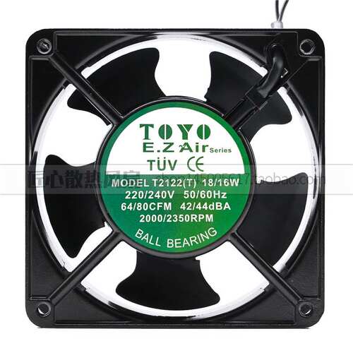 E.Z.Air TOYO MODEL T2122(T) 18/16W 220V 64/80CFM 12厘米风扇