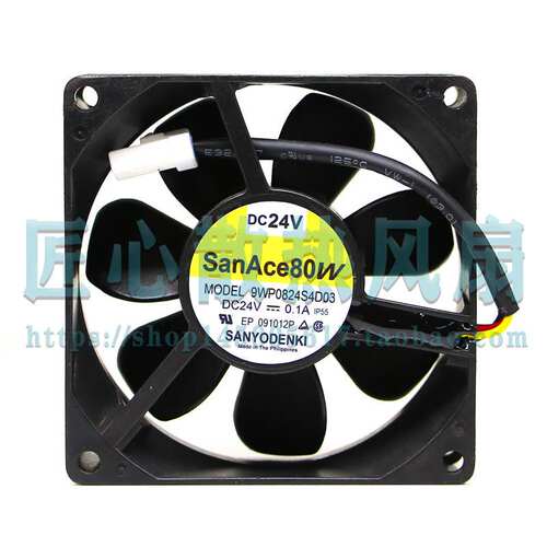 San Ace 80W 9WP0824S4D03 24V 0.1A 8CM 8025 变频器 防水 风扇