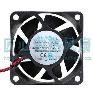 RUNDA全新RD6025B24H-A 24V 0.16A 60*60*25mm 6cm变频器散热风扇