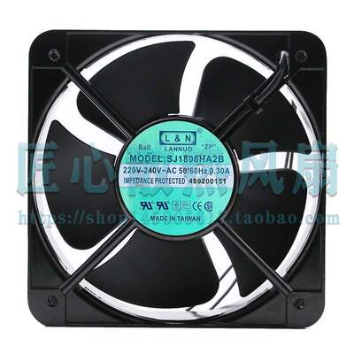 台湾L&N SJ1806HA2B AC 220V-240V 0.30A 180x180x60mm散热风扇