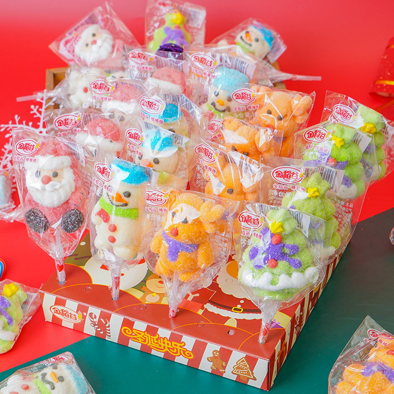 圣诞节棉花糖棒棒糖软糖金稻谷