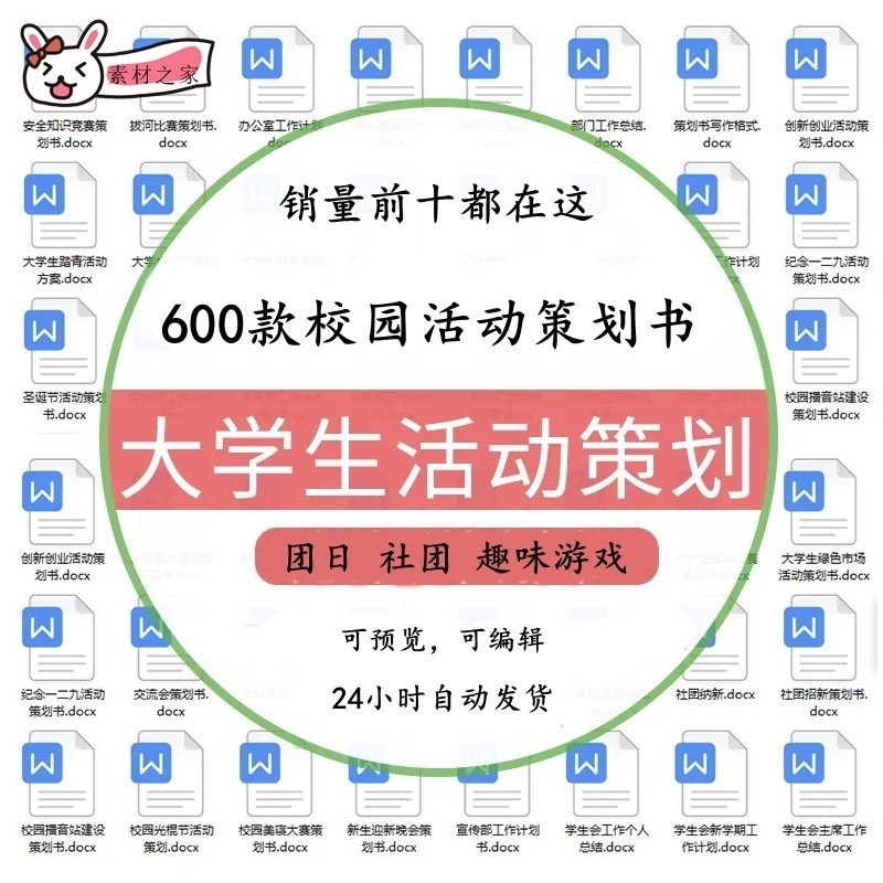 大学生策划案模板校园游戏word方案制作趣味运动会团日活动策划书