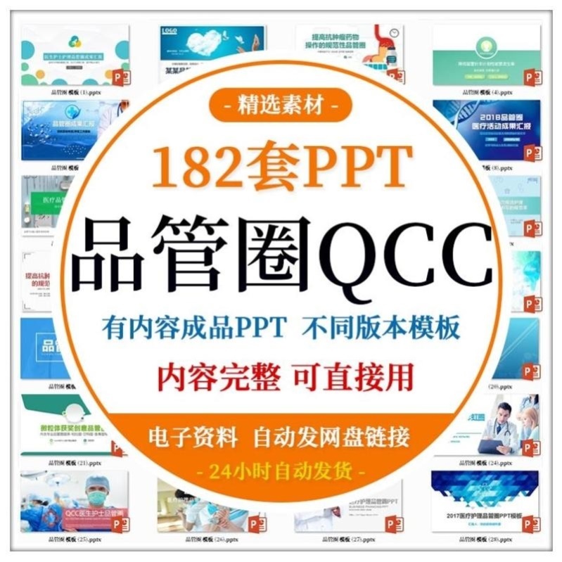 品管圈QCC报告PPT模板医生护士医疗医学医院护理PDCA循环案例汇报