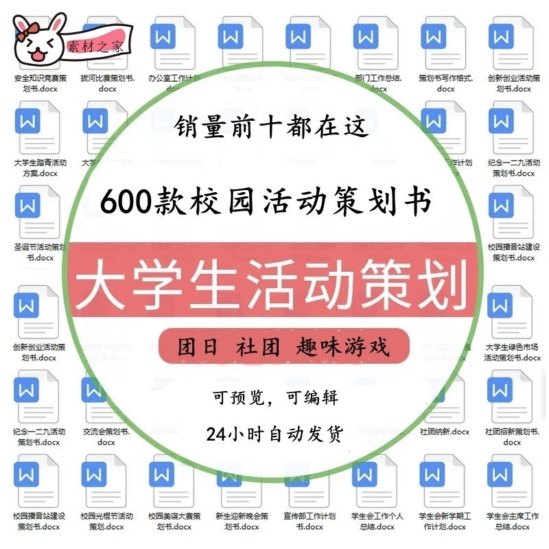 大学生策划案模板校园游戏word方案制作趣味运动会团日活动策划书