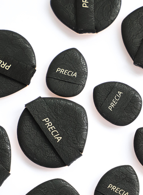 PRECIA蕾丝迷你手指气垫粉扑遮瑕细节黑气垫替换眼下小海绵干湿