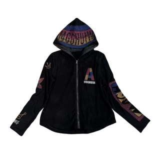 合肥欢欢 秋冬宽松显瘦休闲保暖印花连帽卫衣女31448 双面德绒