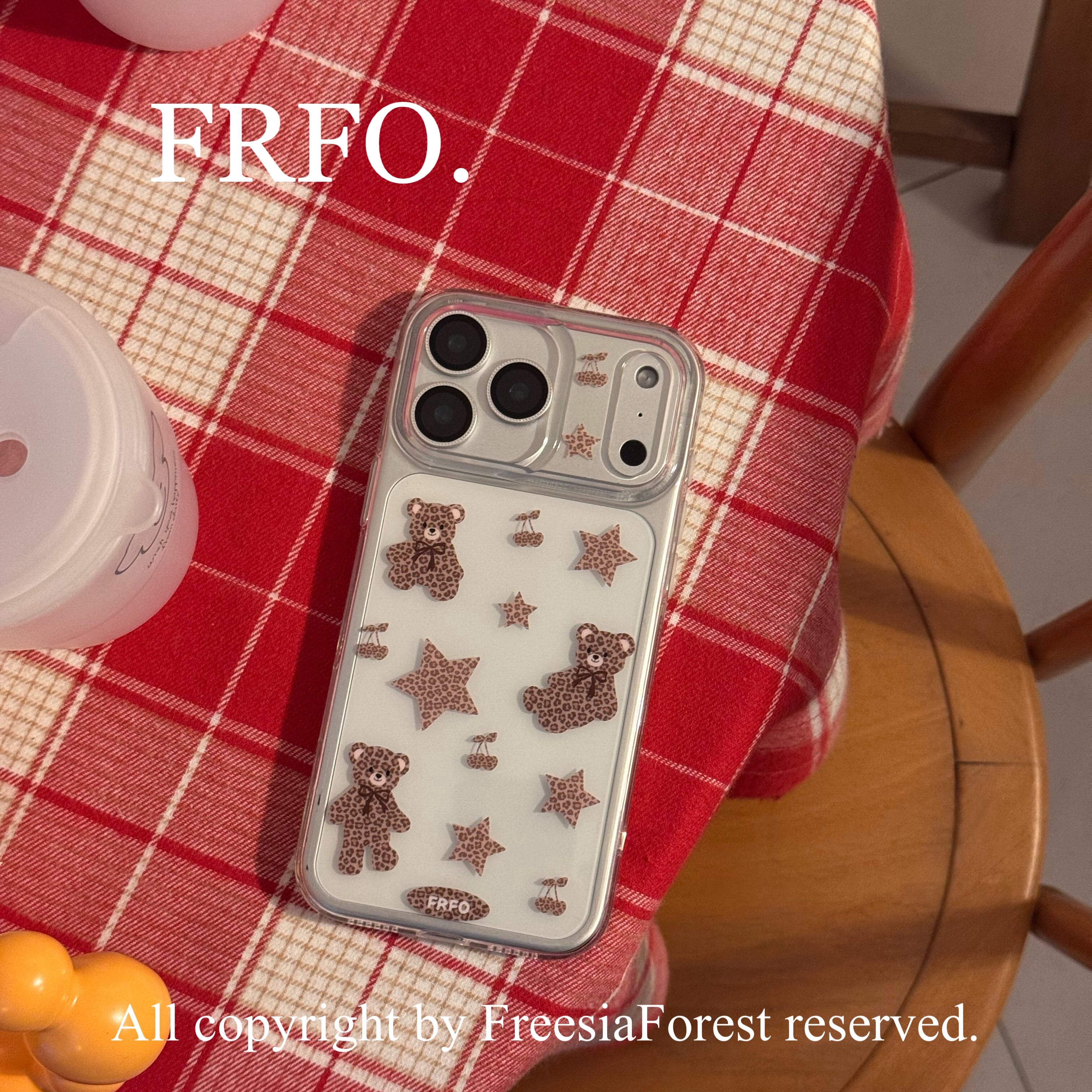 苍兰森林 豹纹泰迪熊亮面双层手机壳适用苹果iPhone17ProMax软边卡通壳可爱防摔卡通ins风秋冬小盐巴同款