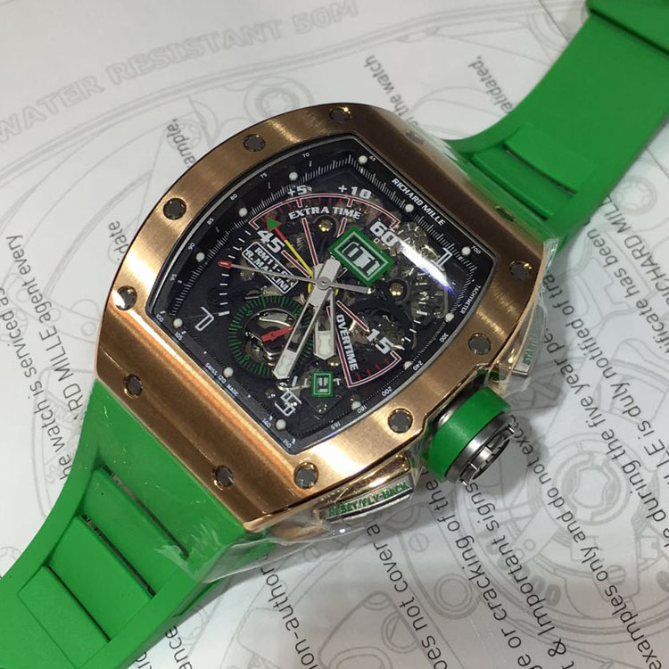 理查德玫瑰金男士运动风手表