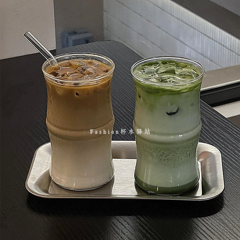 创意国风竹节玻璃咖啡杯