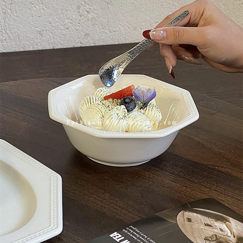 简约ins风纯色奶油蛋糕甜品碗
