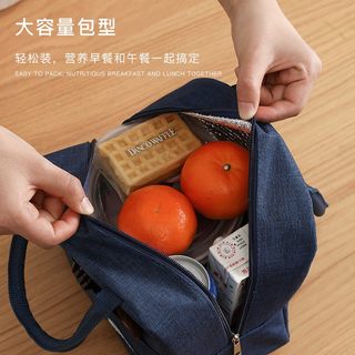 外网11.99美元！加厚饭盒保温袋便提铝箔包条纹帆布袋子学生餐盒