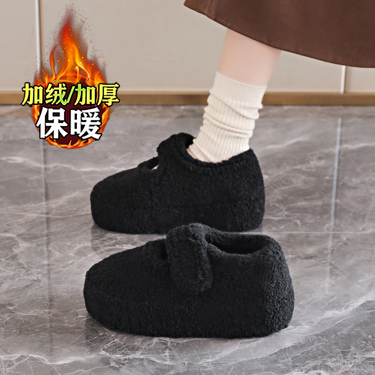 加厚绒保暖雪地靴女棉鞋34码