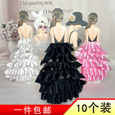 女神节蛋糕装饰女神背影裙摆插牌