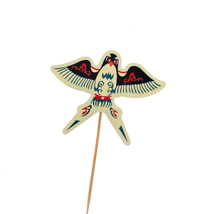 新中式国风宝宝周岁礼仙鹿风筝蛋糕装饰插牌甜品台推推乐布丁摆件