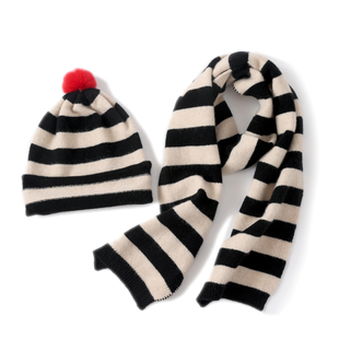 儿童羊绒帽子围巾围脖护颈椎脖套羊毛保暖防寒毛线包头护耳针织帽