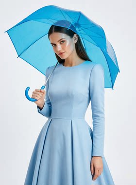 Totes英国女王同款鸟笼透明雨伞Blair同款拱形拍照神器长柄伞
