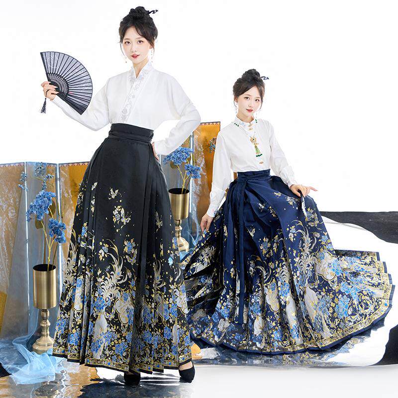 云裳阁原创《蓝洛》新中式汉服女明制妆花马面裙套装24新款中国风,女装/女士精品,汉服半身裙,淘宝优惠券,粉丝福利购,淘宝优惠卷