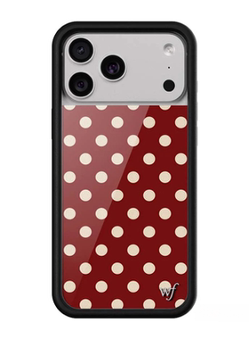 Wildflow壳联名经典红色圆波点适用苹果17Pro新款壳iPhone16/15/14/13ProMax/Plus欧美12防摔保护套wildf
