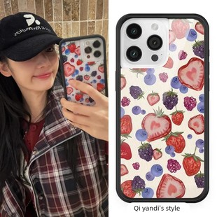 Wildflow戚砚笛同款草莓蓝莓水果挞适用iPhone17ProMax苹果16壳15/14/13/plus个性17防摔保护套少女明星