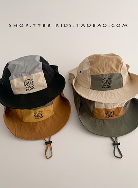 儿童户外防晒遮阳帽子春夏薄款男女宝宝大檐露营出游速干太阳帽夏