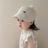 女宝宝帽子春秋薄款 棒球帽夏 公主遮阳帽大檐防紫外线鸭舌出游韩版