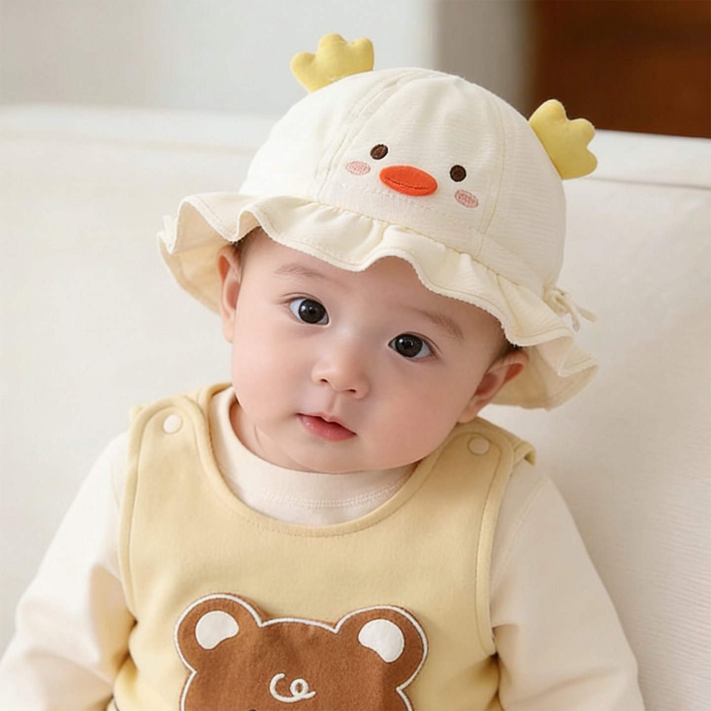 宝宝帽子春秋季可爱遮阳渔夫帽男女婴幼儿小月龄出游防晒盆帽夏季