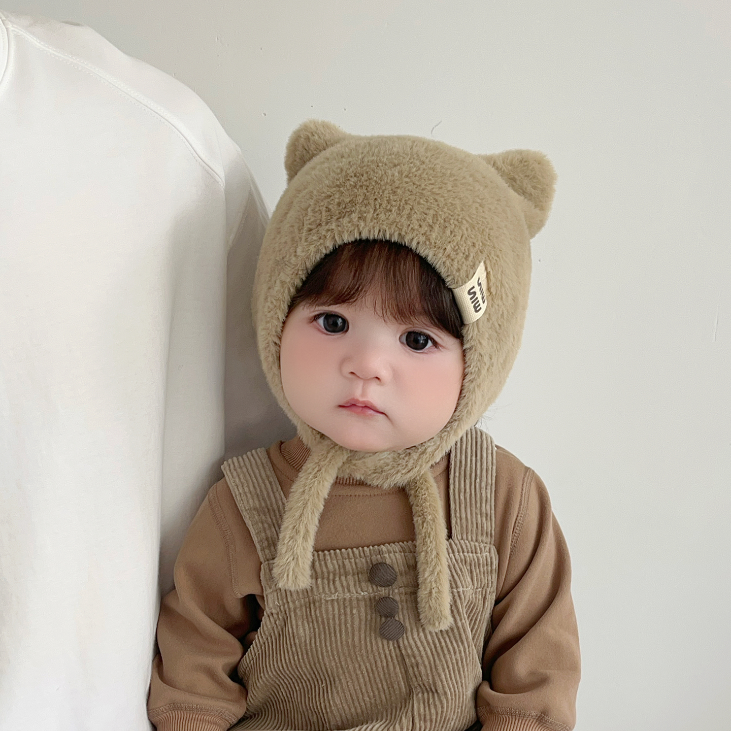 宝宝帽子秋冬季可爱毛绒帽针织加厚保暖男女儿童毛线帽超萌护耳帽