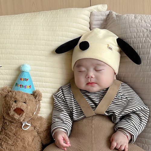 婴儿帽子春秋可爱小狗胎帽