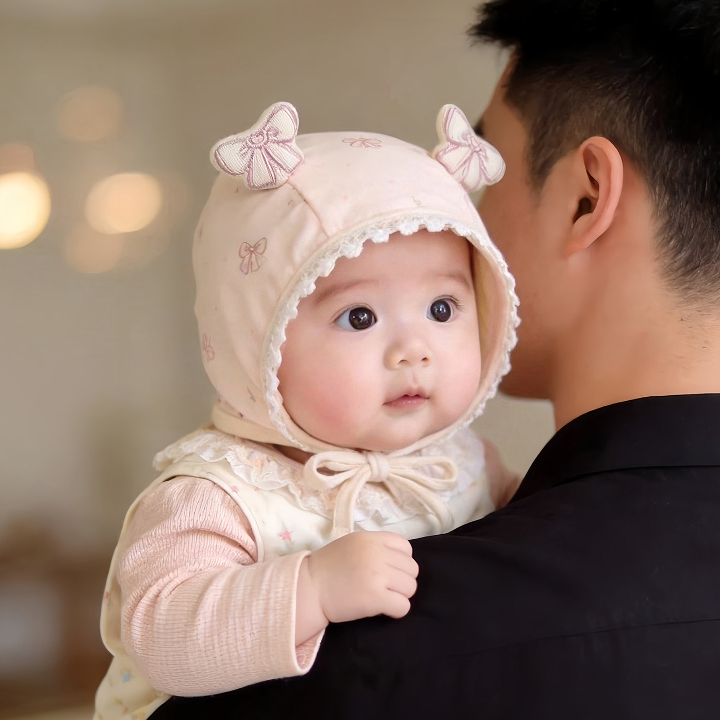 婴幼儿帽子秋冬款保暖加厚护囟门包头帽女宝宝小月龄护耳公主胎帽