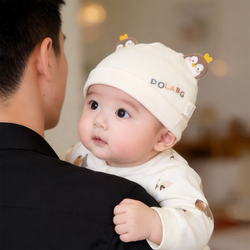 婴幼儿帽子秋冬款保暖防风护囟门胎帽男孩女宝宝小月龄纯棉套头帽