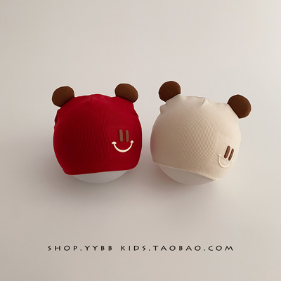 新生儿帽子春秋季可爱套头帽保暖小月龄男女婴幼儿护囟门胎帽冬款