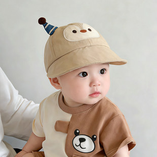 宝宝遮阳帽子春秋薄款 可爱卡通大帽檐鸭舌帽男婴女儿童防晒棒球帽