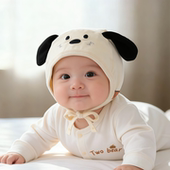 婴幼儿帽子春秋薄款 护囟门胎帽男女宝宝小月龄防风纯棉包头可爱帽