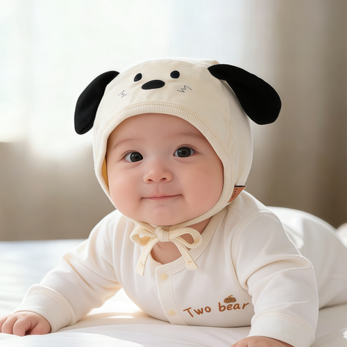 婴幼儿帽子春秋薄款护囟门胎帽男女宝宝小月龄防风纯棉包头可爱帽