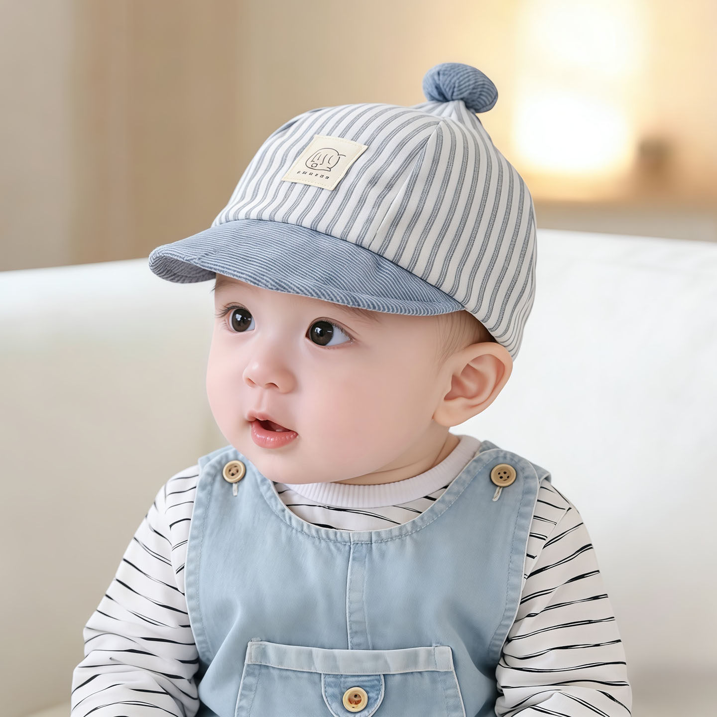 卡通婴儿帽子春秋薄款遮阳防晒鸭舌帽男女宝宝小月龄可爱棒球帽夏