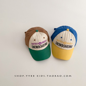 韩系拼色宝宝鸭舌帽春秋款 字母男女童防晒遮阳百搭潮流太阳棒球帽