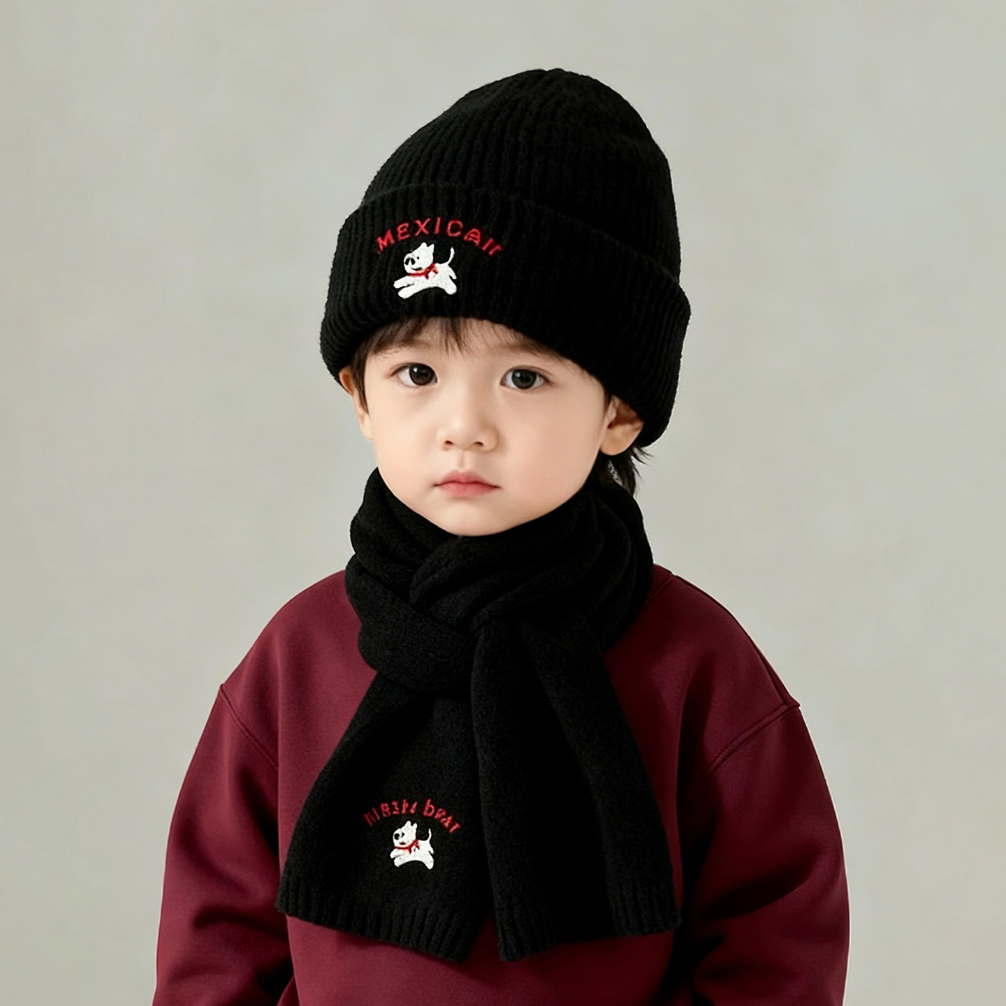 儿童帽子秋冬季保暖加厚针织套头帽男女宝宝出游防风护耳毛线帽潮