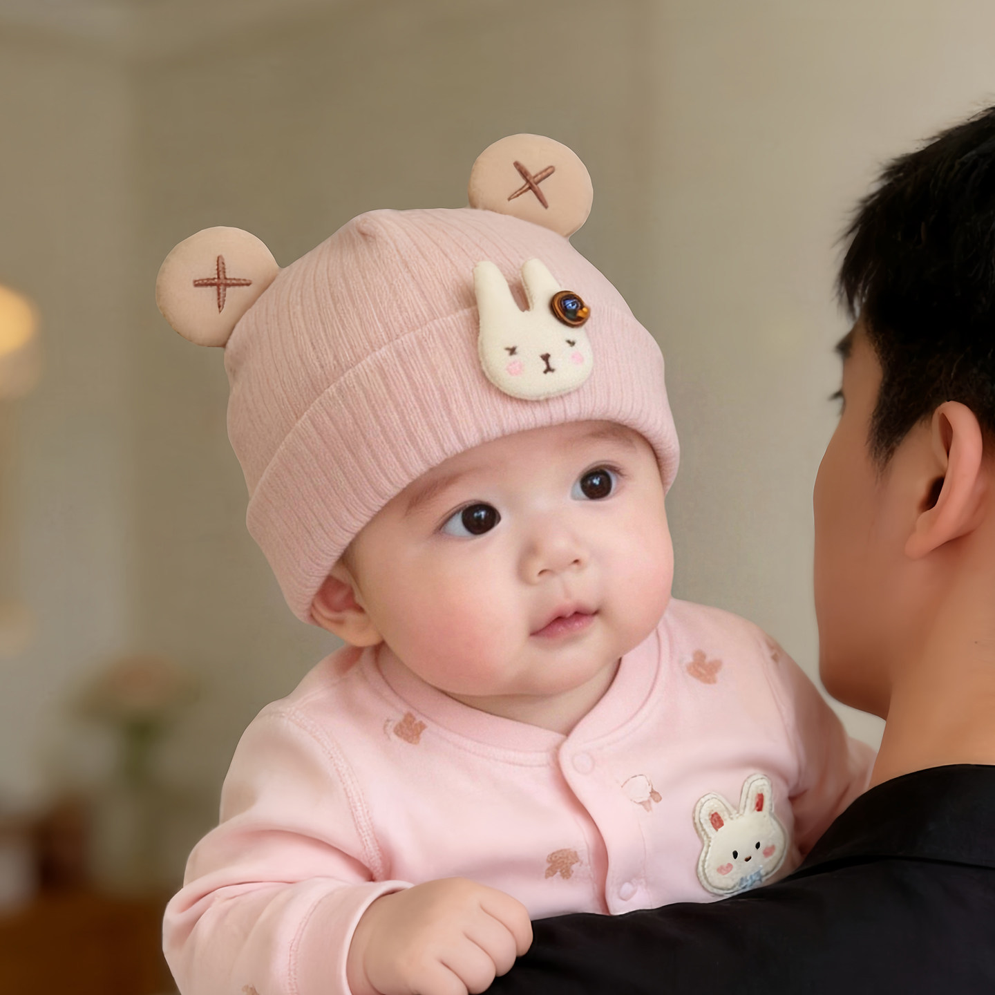 婴幼儿帽子春秋款护囟门胎帽男女宝宝小月龄纯棉新生居家套头帽冬