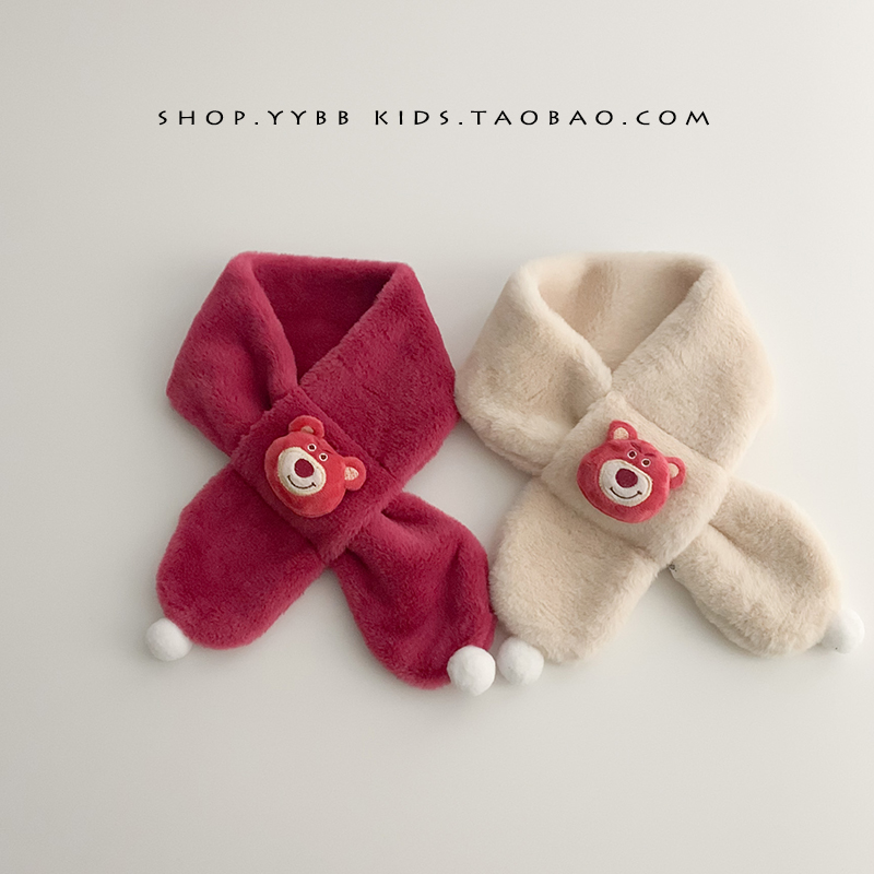 秋冬季小熊儿童围巾毛绒围脖