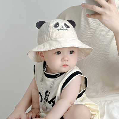 宝宝帽子夏季薄款透气网眼渔夫帽可爱卡通遮阳防晒男女童大檐盆帽