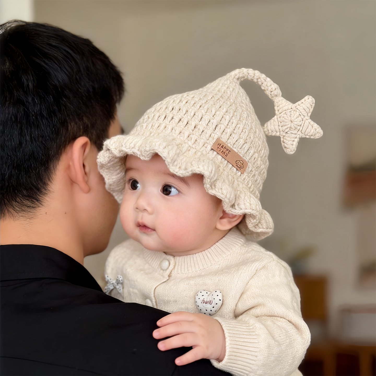 儿童帽子秋冬季保暖加厚针织韩版洋气渔夫帽男女宝宝防风毛线盆帽